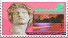 pink stamp of the cover of the vaporwave album 'floral shoppe'.