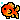 pixel art of an orange goldfish swimming along.