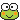 pixel art of the sanrio character keroppi. as he winks, a heart appears over his head.