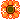 pixel art of an orange flower with a glittering effect.