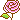 pixel art of a pink rose.