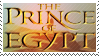 purple and yellow stamp with the logo of the movie 'the prince of egypt'.