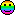 pixel art of a rainbow gradient smiley.