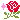 pixel art a red rose with a sparkle next to it.