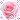 pixel art of a pink rose bloom surrounded by glitter.
