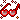 pixel art of a pair of red, heart-shaped sunglasses accompanied with red glitter effects around it.