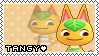 stamp of the character tangy from animal crossing.
