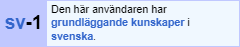 a blue userbox that reads 'Den här användaren har grundläggande kunskaper i svenska.'.