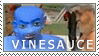 stamp with frames of iconic vinesauce memes that reads 'vinesauce'.